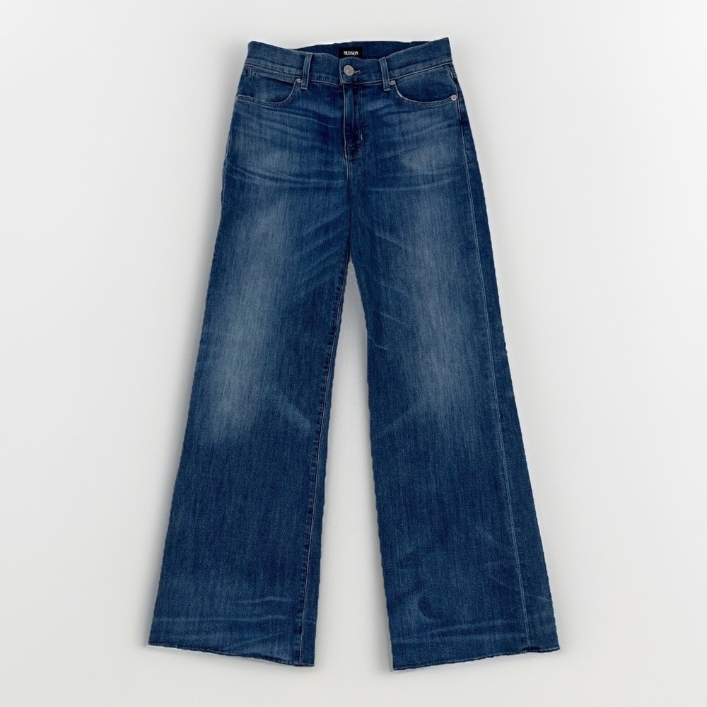 Hudson Dani 5 Pocket Wide Leg Jeans Medium Wash High Rise Denim Sz‎ 28